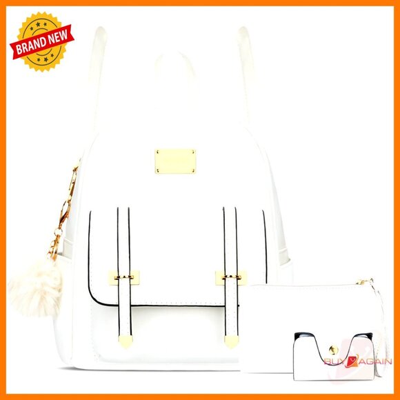 Mini Vegan Leather Backpack Purse Set with Wristlet & Card Wallet main image 7